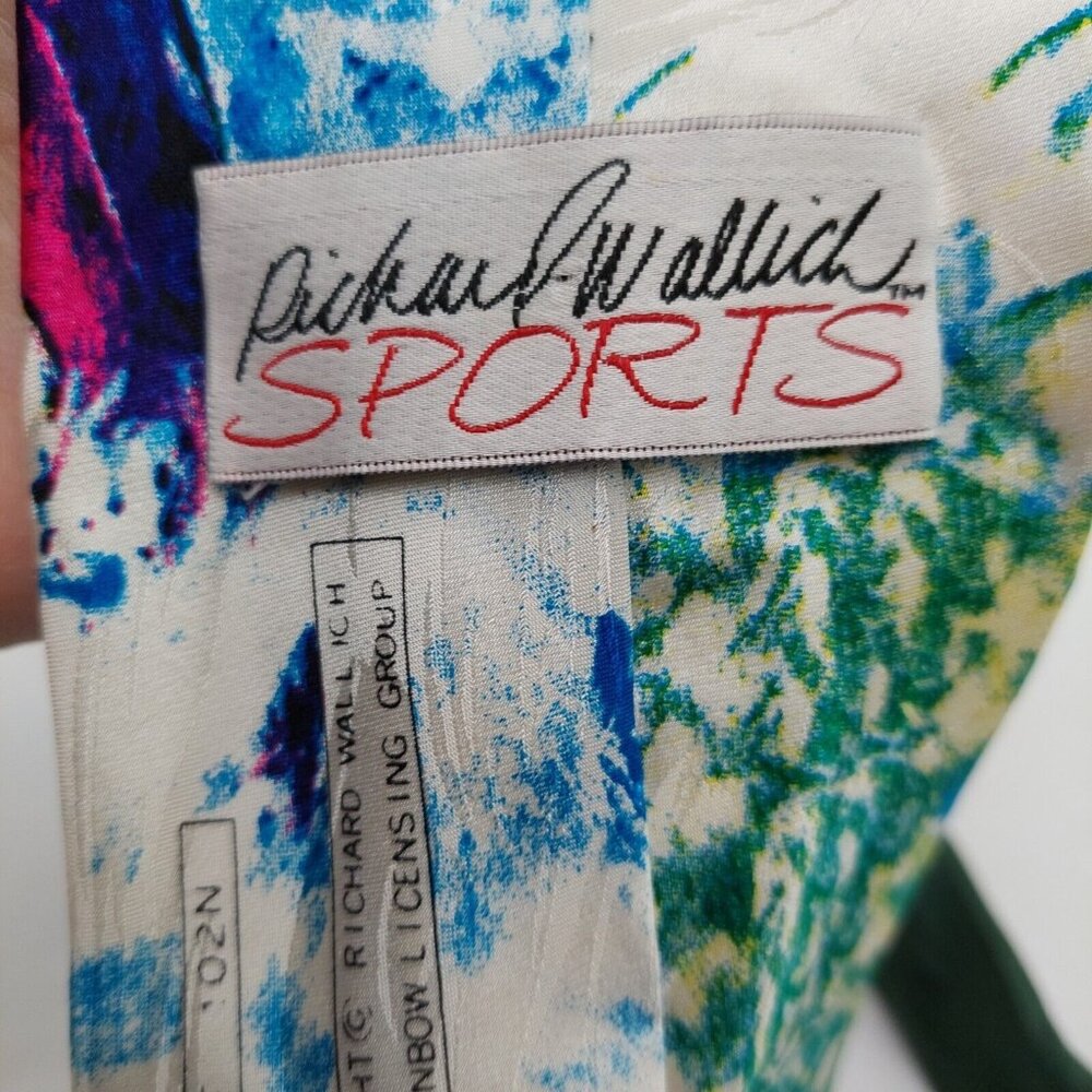 Richard Wallich Mens Sports Necktie Tie Fishing Rainbow Trout Silk 4"x57" - Picture 4 of 8